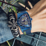 Top Brand Designer Luxury Fashion Triangle Steel Skeleton Mechanical Automatic Movement Sports Wrist watches