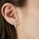 Fabulous 3ct VVS1 Platinum Plated Moissanite Diamonds Hoop Earrings Silver Huggie Earring Luxury Fine Jewellery