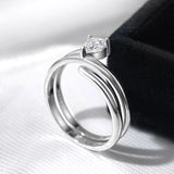 Fabulous 0.5CT VVS1 D Colour Moissanite Diamond Solitaire 18KGP Silver Ring
