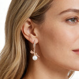 14 Karat Rolled Gold Luxury Angel Pearl Drop Fashion Wedding Jewelry Earrings for Women