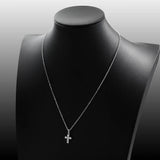 New Sparkling Real 0.1 Carat 3mm Moissanite Diamonds Cross Pendant Necklace For Women Silver Party Fine Jewellery - The Jewellery Supermarket