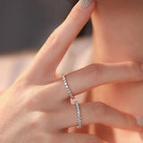 Superb 2mm Full Moissanite Diamonds Stackable Eternity Ring S925 Silver Classic Versatile Fine Jewellery