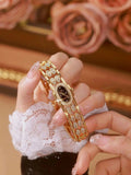 Fashion Gold Bracelet Stainless Steel Quartz Vintage Ladies Watches -  Zircon Diamonds Wristwatches Gifts for Women