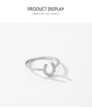 Fashion U Shape Hollow out Hoop AAAA Lab Created Diamond 925 Silver Ring