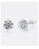 Classic Style D Colour VVS1 Charming Moissanite Diamonds Stud Earrings for Women Sterling Silver Fine Jewellery