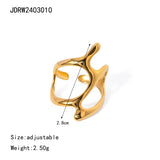 18K Plated Stainless Steel Minimalist Irregular Curve Geometric Curved Ring