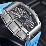 Popular Top Luxury Brand VH65 Movt Skeleton Dial 100M Waterproof Sport Rectangle Sapphire Glass Men's Quartz Watches - The Jewellery Supermarket