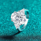 Superb 8cttw VVS1 D Colour Moissanite Diamonds Silver with 18k Gold Plated Ring