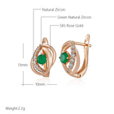 14 Karat Gold Filled New Round Cut Dazzling Green AAA Zircon Diamonds Drop Earrings