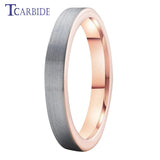 Pipe Cut Brushed Finish 4/6/8MM Rose Classic Tungsten Carbide Wedding Rings
