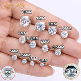 Real 0.1-3CT Moissanite Diamond Stud Earrings Silver Platinum Plated  Fine Jewelry