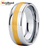 Dome Band Center Brushed 8MM 10MM Men's and Women's Tungsten Carbide Rings