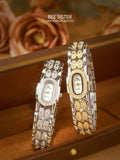 Fashion Gold Bracelet Stainless Steel Quartz Vintage Ladies Watches -  Zircon Diamonds Wristwatches Gifts for Women