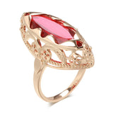 Awesome Horse Eye Design Filled 14K Rose Gold AAA Zircon Crystal Unique Ethnic Rings for Women Daily Fine Jewellery