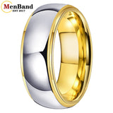 Stepped Shiny Polished Finish 6/8mm Men Women Tungsten Carbide Wedding Rings