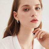 Fashion Triple Hoops Round Cut D Colour 0.85CTw. Moissanite Diamonds Piercing Stud Ear Cuff Geometric Earrings - The Jewellery Supermarket