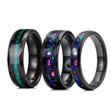 New Arrival Galaxy Multi-Faceted Edge Blue Opal Inlay Tungsten Carbide Ring Mens Women Wedding Rings - The Jewellery Supermarket