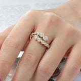 12 Stone 1.56cttw Sparkling Moissanite Twist Shank Silver Moissanite Engagement Rings
