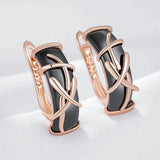 14 Karat  Rolled Gold Unique Black Ceramics Drop Earrings For Women Fashion Jewellery