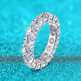 Brilliant 3/5mm VVS1 D Colour Moissanite Diamonds Engagement Eternity Silver Ring