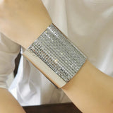 Luxury Sparkling Rhinestones Alloy Cuff Bracelets Big Bangles for Women - Charming Party Statement Jewellery - The Jewellery Supermarket