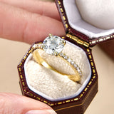 Luxury Classic 8mm 2.0CT VVS1 D Moissanite Solitaire Engagement Wedding Ring