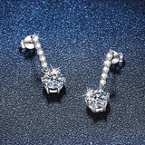 New Sparkling 18KGP 1ct D Colour Moissanite Diamonds Earrings for Women - Fine Jewellery with GRA 925 Sterling Silver - The Jewellery Supermarket