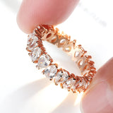 Pear Cut VVS1 D Colour Moissanite Diamonds Full Eternity 925 Sterling Silver Ring