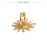 18K Gold Plated  Stainless Steel Hot Style Metal Sun Adjustable Trending Ring