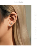 925 Sterling Silver Classic Round D Colour VVS1 Moissanite Helix Stud Earrings