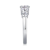 Elegant Jewellery Three Stone Moissanite Diamonds 18KGP Silver Engagement Wedding Ladies Rings with GRA Certificate