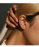 925 Sterling Silver Classic Round D Colour VVS1 Moissanite Helix Stud Earrings
