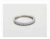 Real Sterling Silver Fashion Wedding Stackable AAAA Lab Created Diamond Ring