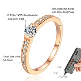 Superb 0.3ct D Colour Moissanite Diamond Eternity Rings Sterling Silver Champagne colour Wedding Jewellery With GRA