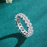 Luxury Dazzling Full Oval AAAA Lab Created Diamonds 925 Sterling Silver Ring