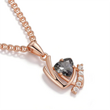 14K Gold Filled Elegant Grey and White AAA Zircon Crystal Fashion Pendant And Necklace