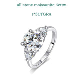 Amazing 3/4CT Pass Test D Colour Moissanite Diamonds Engagement Rings, Sparkling Wedding Engagement Silver Jewellery