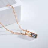 14K Gold Filled Square Multicolour AAA Zircon Crystal Pendant Necklace for Women