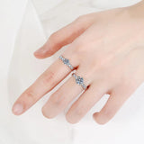 Honeycomb Design VVS1 D Colour 1/2CT Moissanite Wedding Engagement Rings For Women Sterling Silver Fine Jewellery