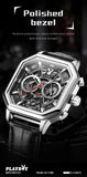 Luxury Classic Quartz Man Watch with High Quality Leather Strap Waterproof Business Wristwatch