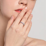 Fine 1.56CTTW VVS1 D Colour Moissanite Diamonds Full Eternity Wedding Silver Ring