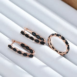 Unique Black AAA Zircon Crystal Setting 14K Rolled Gold Ring Luxury Fashion Jewellery