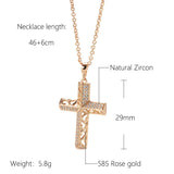 Trendy Luxury 14K Filled Rose Gold AAA Zircon Diamonds  Jesus Cross Necklace - Fine Jewellery