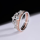 Dazzling VVS1 D Colour 0.3CT Moissanite Diamonds Engagement Wedding Crown Rings - 925 Silver GRA Certified Jewellery