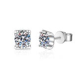 Brilliant Round Cut 2ct D Colour VVS1 Moissanite Diamonds Stud Earrings Sterling Silver Earrings Fine Jewellery - The Jewellery Supermarket