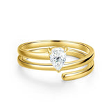 Fabulous 0.5CT VVS1 D Colour Moissanite Diamond Solitaire 18KGP Silver Ring