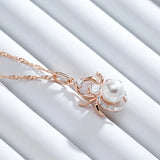 14K Gold Filled With Grey White Pearl Inlay AAA Zircon Diamonds Unique Spider Necklace