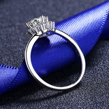 Flower Bud Design Round 1CT Moissanite Diamond Ring For Women  S925 Sterling Silver Wedding Engagement Jewellery