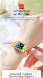 Elegant Women's Watch - Top Fashion Business Waterproof Stainless Steel Zircon Diamonds Luxury Quartz Watches
