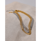 New Waterproof Stainless Steel Metal Cuban Chain Wide Neck Necklace Gold Silver Colour Trendy Statement Jewellery - The Jewellery Supermarket